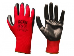 Scan Palm Dipped Black Nitrile Glove Large £1.99